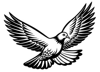 Silhouette freedom dove Minimalist concept vector illustration