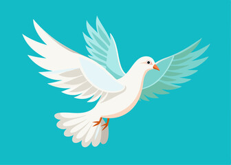 Hand drawn flying pigeon against white background 