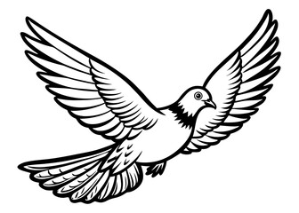 Obraz premium Silhouette freedom dove Minimalist concept vector illustration