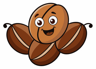 Coffee bean mascot logo design design modern vintage style business coffee vector logo illustration