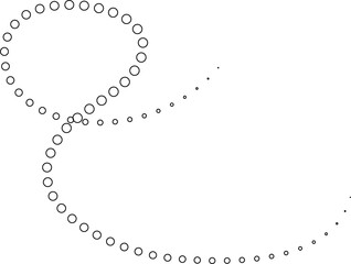 Dotted curved line shape set. Design element