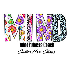 Colorful Flower and Leopard Print Design for "Mind" Word Art