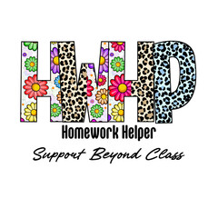 Colorful HWH Design with Flowers and Leopard Print