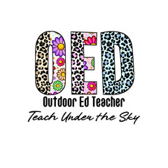 Colorful Leopard Print Flowers Design Letters OED