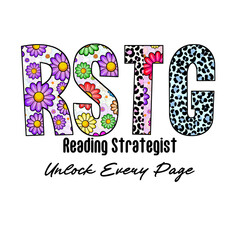 Colorful Letters R S T G with Flower and Leopard Print Designs