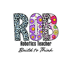 Colorful Name Design with Leopard and Flower Patterns for Rob