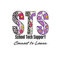 Colorful STS Design with Leopard Print and Flowers