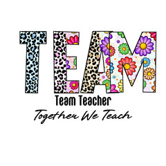 Colorful Team Design with Leopard Print and Flowers - Graphic Design for Apparel