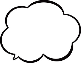 黒の線で描いた雲の形をしたふきだし