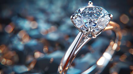 Exquisitely cut and polished round brilliant diamond solitaire engagement ring set in platinum.