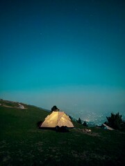 tent at night