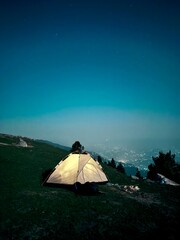 tent in the night