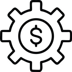gear icon with dollar sign on background. Business and finance conceptual icon animation technology concept
