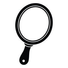 Handheld mirror black and white illustration simple outline graphic for design elements and concepts