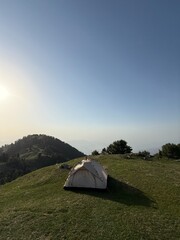 camping in the mountains