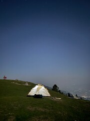 tent at night