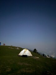 tent at night