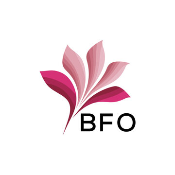 BFO Elegant Abstract Floral Logo Design BFO  Later Logo, with Pink Petals and BFO Text

