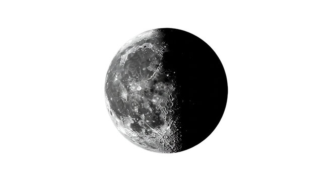 A breathtaking glimpse of the moon s mysterious surface craters and lunar details revealed in on transparent background