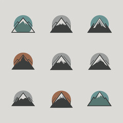 Mountain Logo Set &ndash; Minimal and Vintage Outdoor Adventure Badges and Emblems
