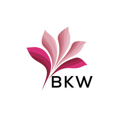 BKW Elegant Abstract Floral Logo Design BKW  Later Logo, with Pink Petals and BKW Text
