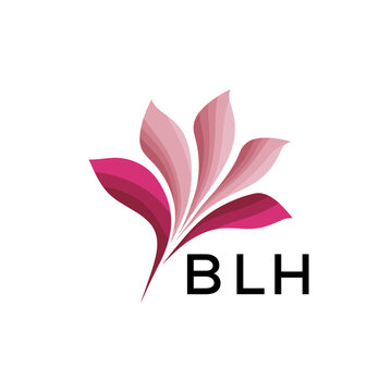 BLH Elegant Abstract Floral Logo Design BLH  Later Logo, with Pink Petals and BLH Text
