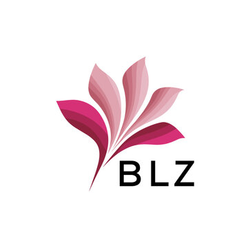 BLZ Elegant Abstract Floral Logo Design BLZ  Later Logo, with Pink Petals and BLZ Text
