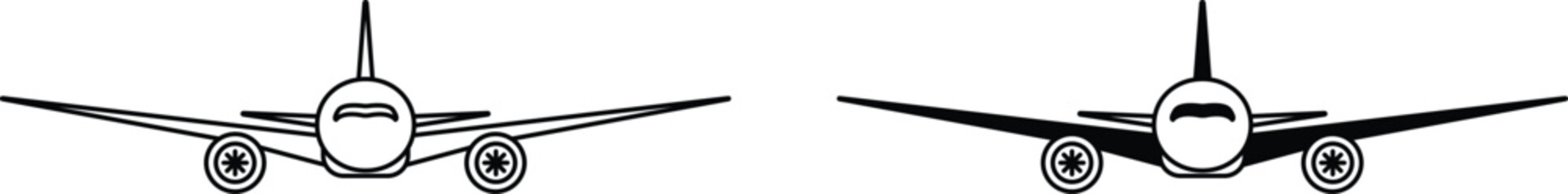 Airplane line and fill vector illustration