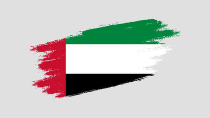 United Arab Emirates flag in grunge brush stroke style vector illustration