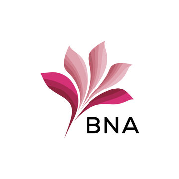 BNA Elegant Abstract Floral Logo Design BNA  Later Logo, with Pink Petals and BNA Text

