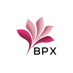 BPX Elegant Abstract Floral Logo Design BPX Later Logo, with Pink Petals and AAB Text
