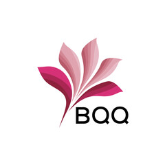 Fototapeta premium BQQ Elegant Abstract Floral Logo Design BQQ Later Logo, with Pink Petals and AAB Text 