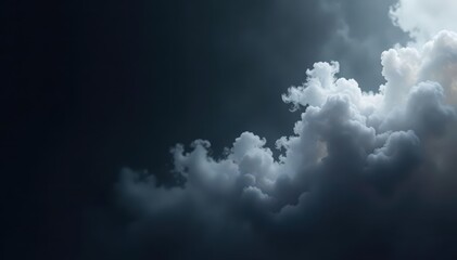 Ethereal wisps of grey smoke swirl in deep black void , backdrop, dark, flowing