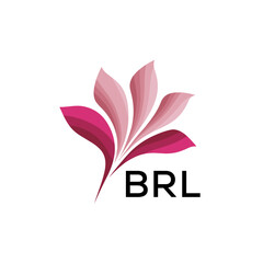 BRL Elegant Abstract Floral Logo Design BRL Later Logo, with Pink Petals and AAB Text
