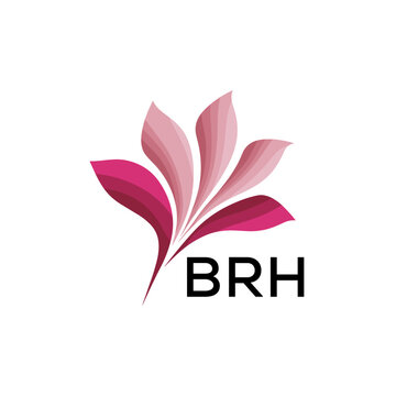 BRH Elegant Abstract Floral Logo Design BRH Later Logo, with Pink Petals and AAB Text
