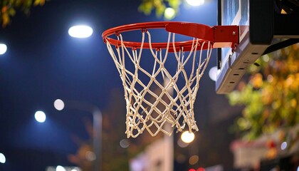 basketball hoop in night