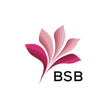 BSB Elegant Abstract Floral Logo Design BSB Later Logo, with Pink Petals and AAB Text
