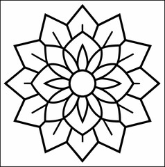 A vector of a hand drowns flower design outline Art & Illustration