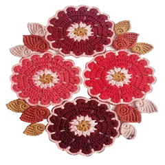 A vector of a handmade wool flower design 