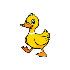 yellow vector duck isolated on white