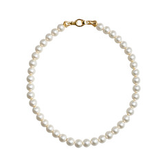 Elegant and Classic Pearl Necklace with Gold Clasp for Timeless Fashion Accessory or Gift Idea Transparent background or png