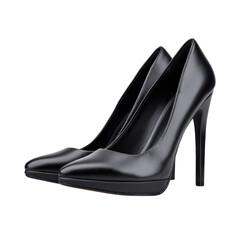 Elegant Black High Heels with Pointed Toe and Slim Stiletto for Fashion Forward Women and Special Occasions Transparent background or png