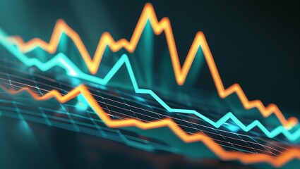 Abstract stock market graph showing decline