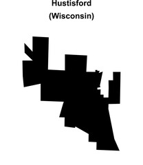 Hustisford (Wisconsin) blank outline map