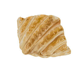 Watercolour illustration of croissant 