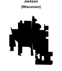 Fototapeta premium Jackson (Wisconsin) blank outline map