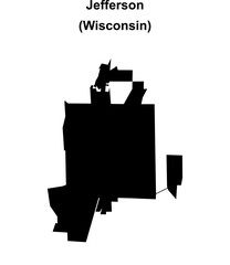 Jefferson (Wisconsin) blank outline map