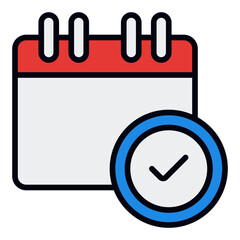 Calendar and checklist icon. Task planning. Daily schedule and productivity tool
