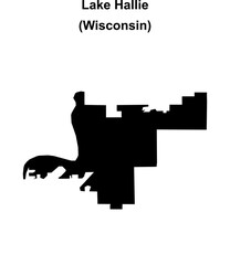 Lake Hallie (Wisconsin) blank outline map