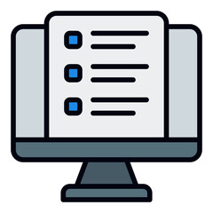 Online task board icon. Team workflow planner. Digital project management tool